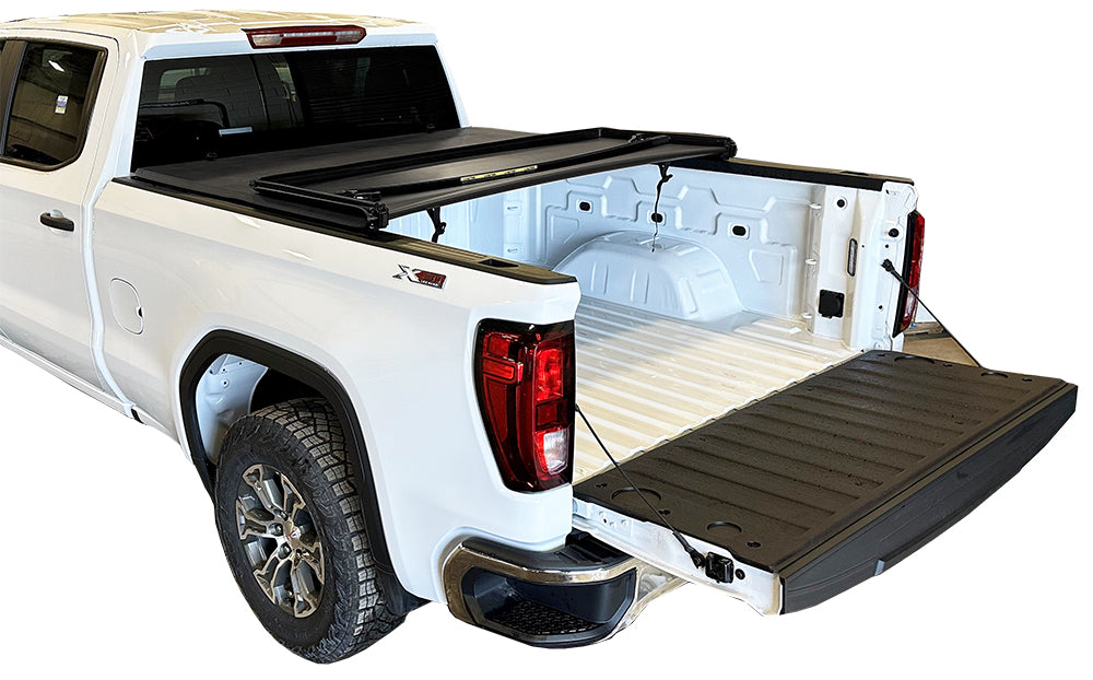 Pro-Series Soft Tri-Fold Tonneau Cover For 2022-2025 Toyota Tundra 5'6" Bed, with Deck Rail System by Haylhan