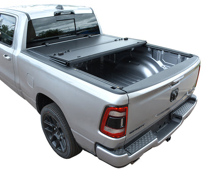 Hard Quad Fold Tonneau Cover for 2014-2018 GMC Sierra 1500 / Chevrolet Silverado 1500 and 2015-2019 2500HD/3500HD 6' 6"